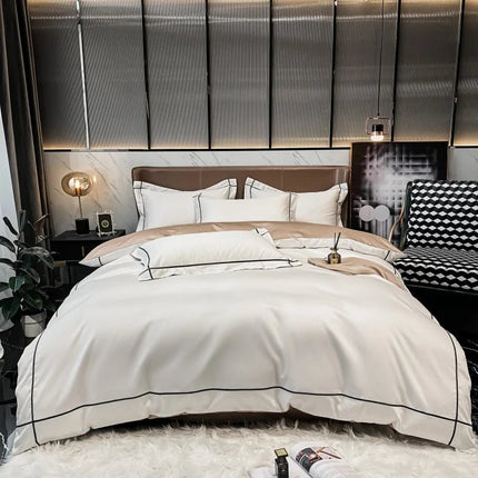 Parure de lit en coton égyptien brodé 220x240cm en