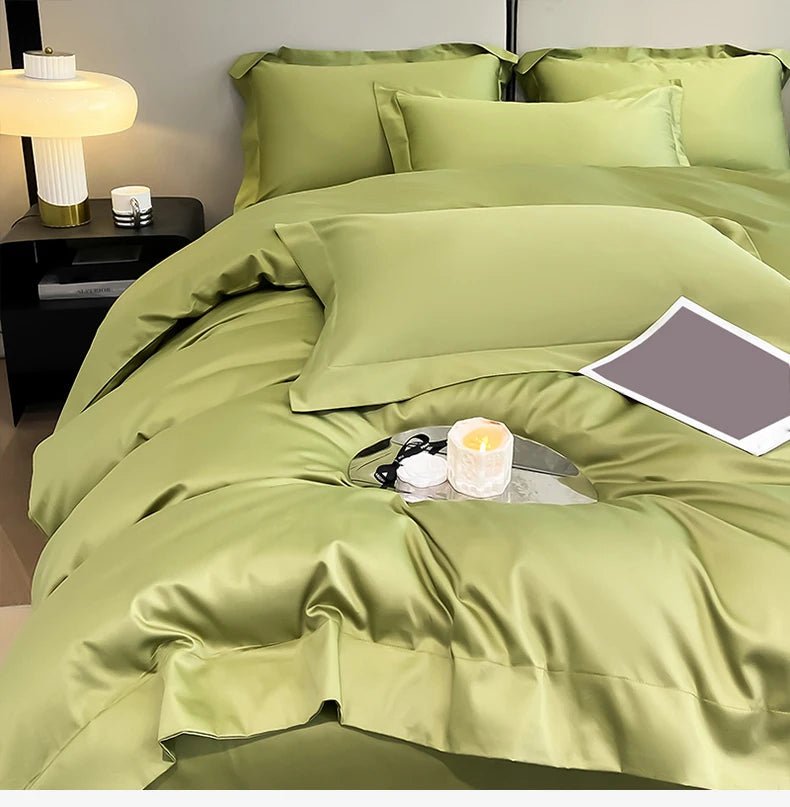 Luxury Egyptian Bedding Parure De Lit Olympic Queen - Coton égyptien 1500 Fils, Rayures Taupe