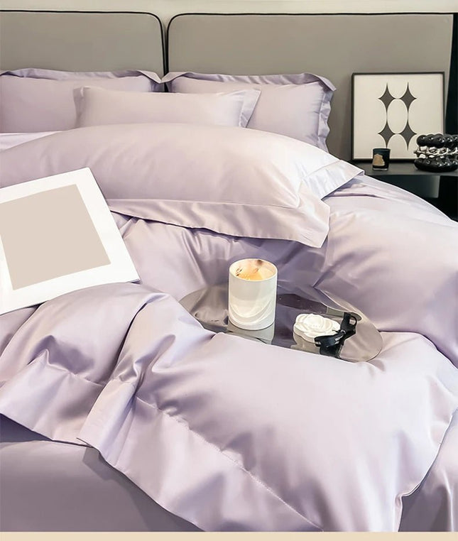 Parure de lit en coton égyptien de couleur unie 220x240cm en
