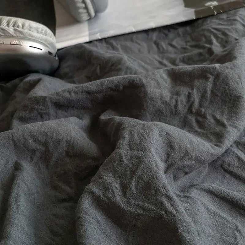 Parure de lit en coton lavé 180x220 cm – 4 pièces en