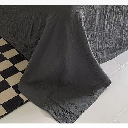 Parure de lit en coton lavé 180x220 cm – 4 pièces en