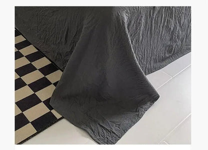 Parure de lit en coton lavé 180x220 cm – 4 pièces en