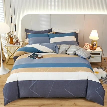 Parure de lit graphique en coton 100 % – housse de couette 200x230cm en