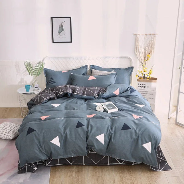 Parure de lit gris anthracite motif géométrique 200x230 cm en