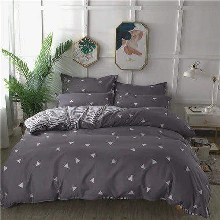 Parure de lit moderne à motifs triangles 150x200 cm – 3 pièces en