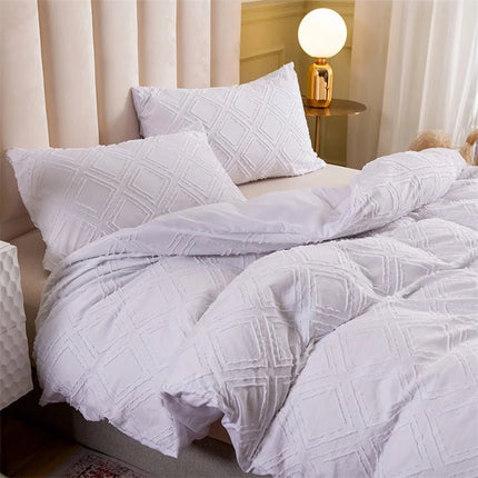 Parure de lit motif géométrique gris 135x200 cm – 2 pièces en