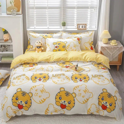 Parure de lit motif tigres 150x200 cm – 3 pièces en