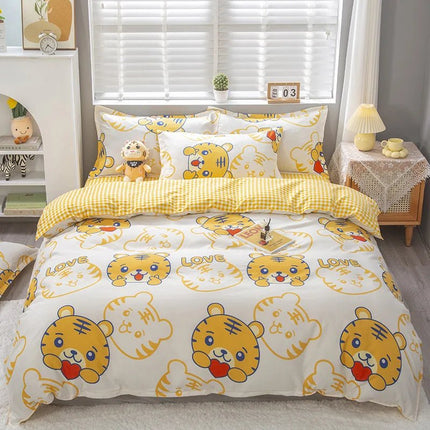 Parure de lit motif tigres 180x220 cm – 3 pièces en