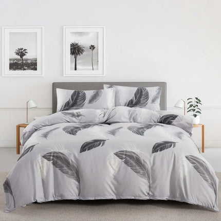 Parure de lit plumes grises - 180x210cm en