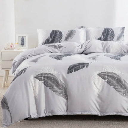 Parure de lit plumes grises - 180x210cm en