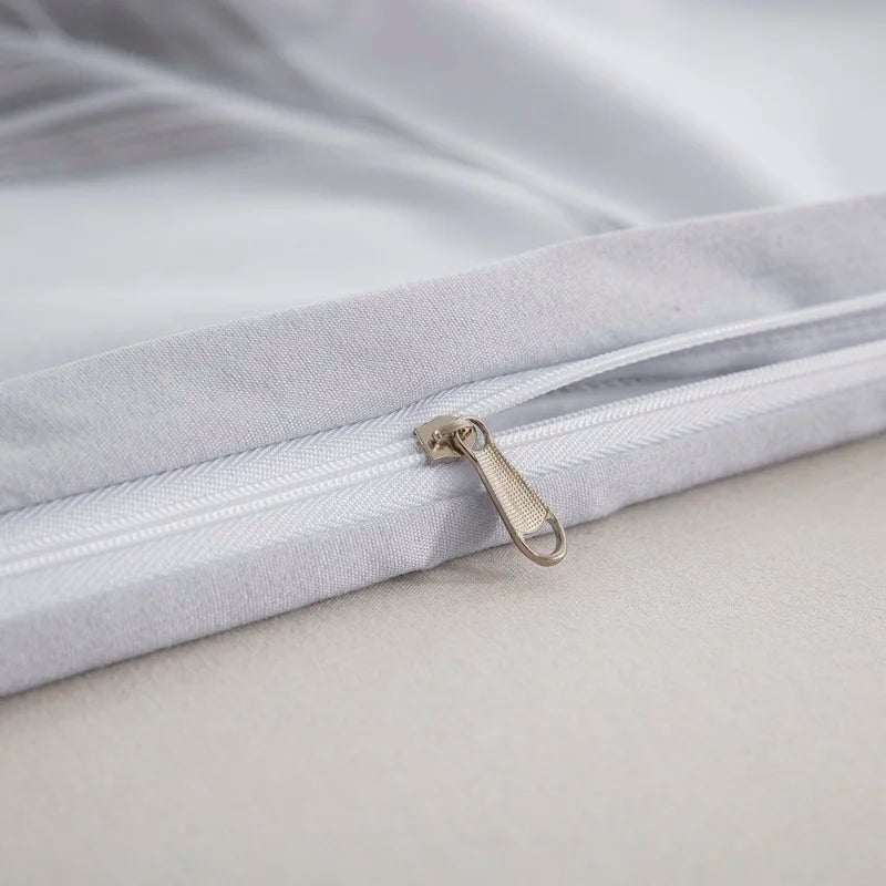 Parure de lit plumes grises - 180x210cm en