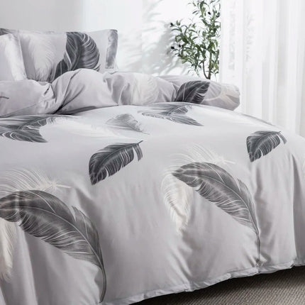 Parure de lit plumes grises - 180x210cm en