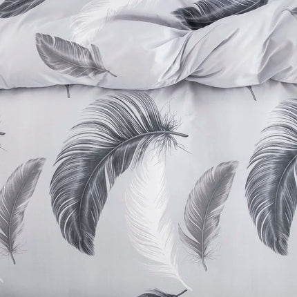 Parure de lit plumes grises - 180x210cm en