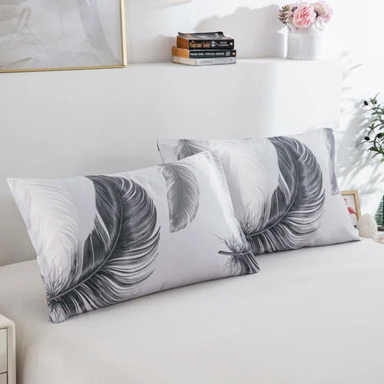 Parure de lit plumes grises - 180x210cm en