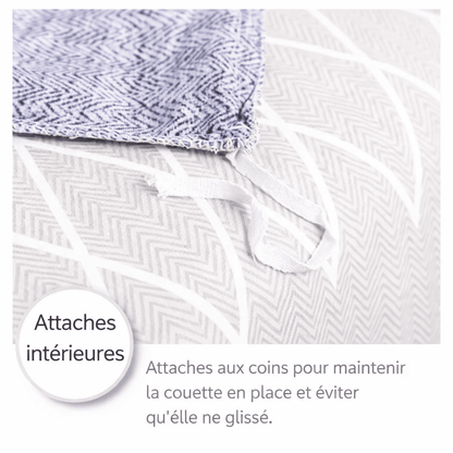 Parure de lit rayée 100 % coton – housse de couette 220x240 cm avec 2 taies d’oreiller (3 pièces) en