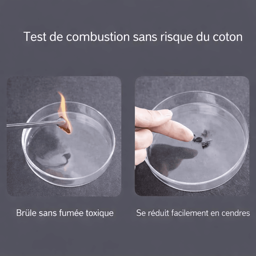 Test de combustion du coton naturel