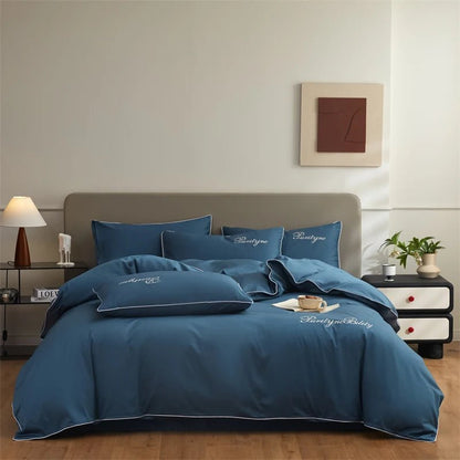 Parure de lit unie en coton égyptien – 200x230cm , 3 pièces en