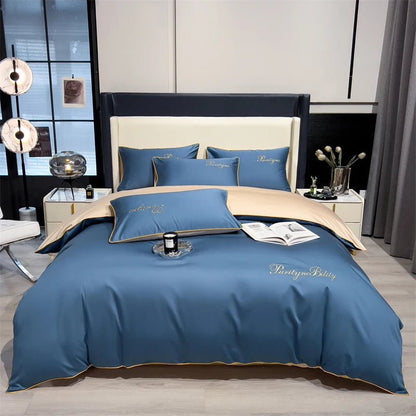 Parure de lit unie en coton égyptien – 200x230cm , 3 pièces en