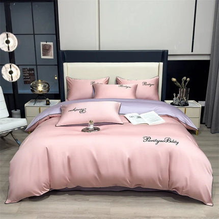 Parure de lit unie en coton égyptien – 220x240cm , 3 pièces en