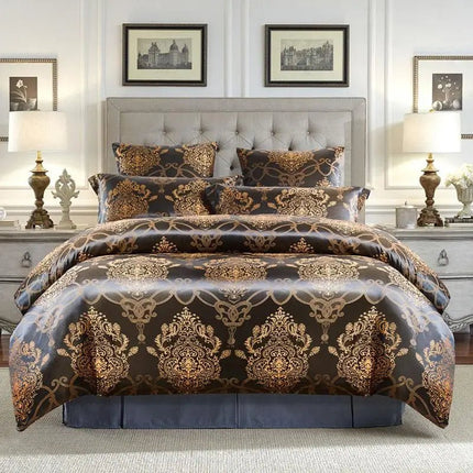 Parure housse de couette satin jacquard européen 150x210 cm en