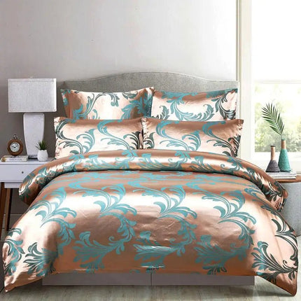 Parure housse de couette satin jacquard européen 150x210 cm en