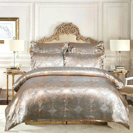 Parure housse de couette satin jacquard européen 220x240 cm en