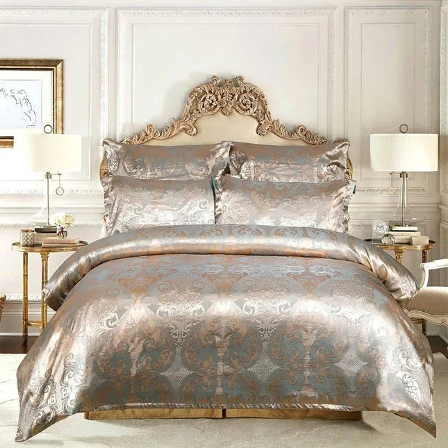 Parure housse de couette satin jacquard européen 220x240 cm en