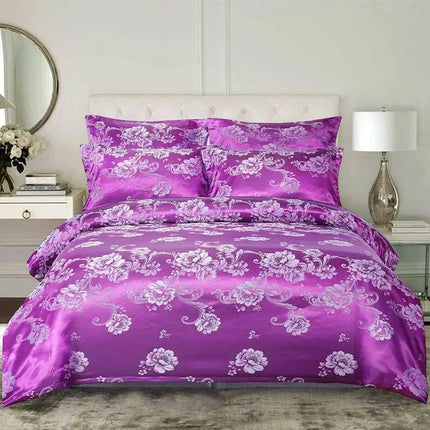 Parure housse de couette satin jacquard européen 260x230 cm en