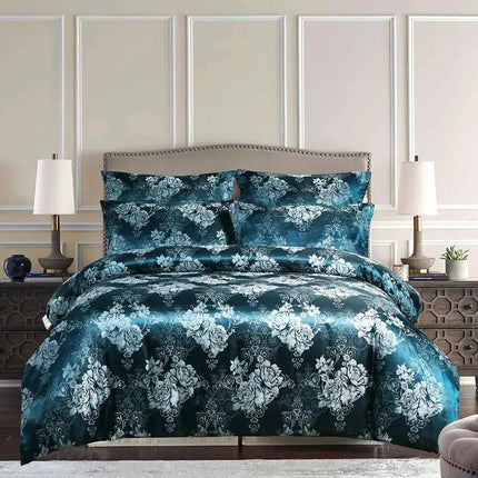 Parure housse de couette satin jacquard européen 260x230 cm en