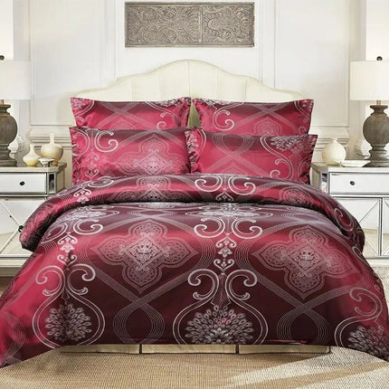 Parure housse de couette satin jacquard européen 260x230 cm en