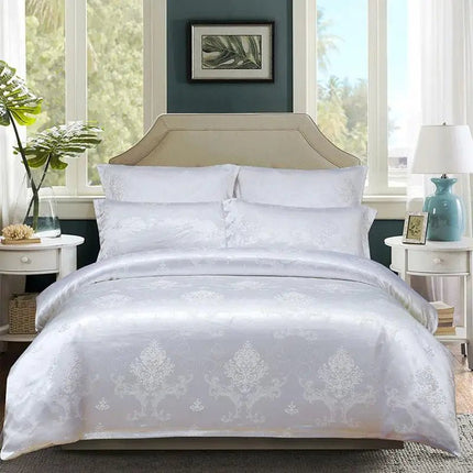 Parure housse de couette satin jacquard européen 260x230 cm en