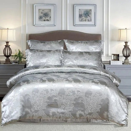 Parure housse de couette satin jacquard européen 260x230 cm en