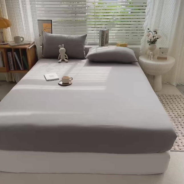 Drap-housse 100 % coton élastiqué 360° 180x200x30 cm
